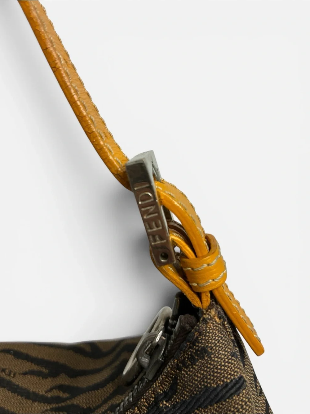 Fendi Zebra Print Jacquard Shoulder Bag – Brown/Black